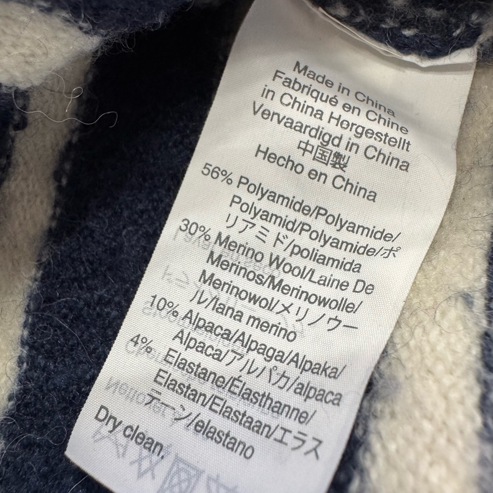 Madewell Women’s Sz S Blue White Striped Wool Alpaca Blend Open Cardigan Duster - Picture 3 of 6